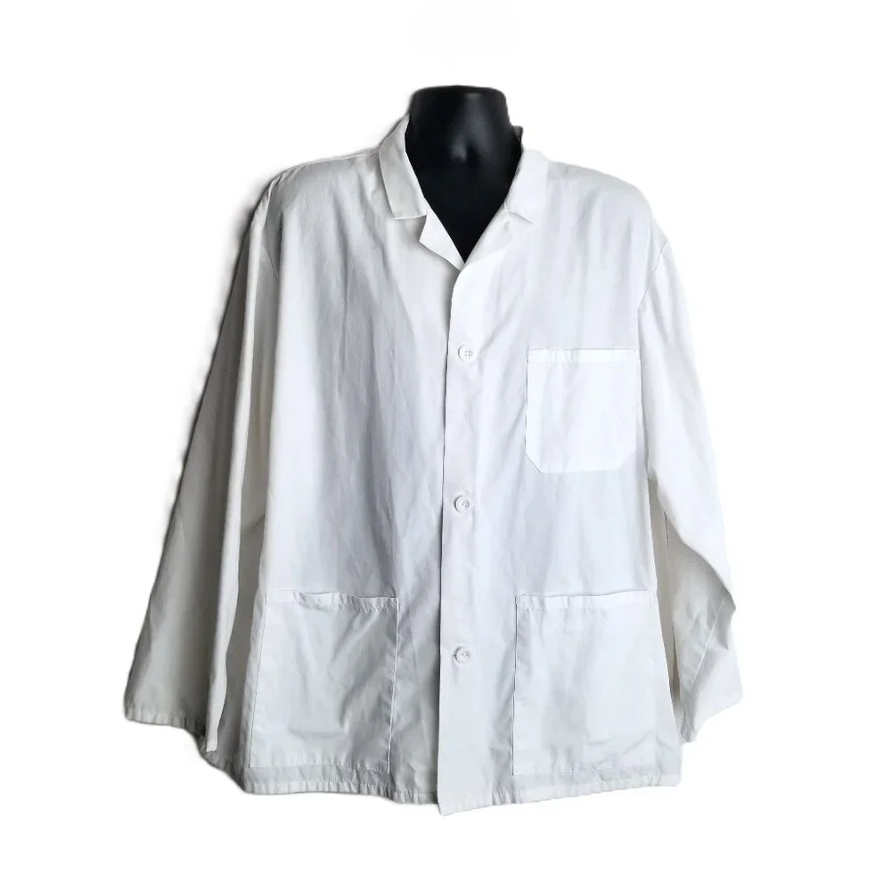 Vital Signs White Lab Coat Medical Academic Science Unisex Size XL
